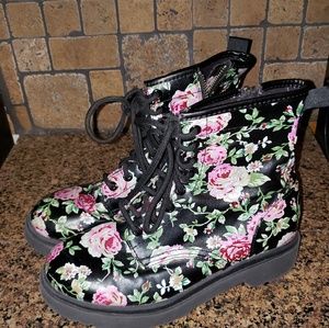 Mossimo womens floral combat boots size 7